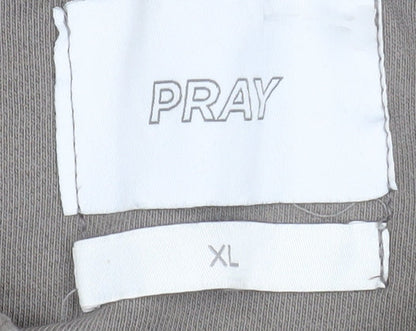 Mens UK Size XL Pray Grey Pullover Hoodie