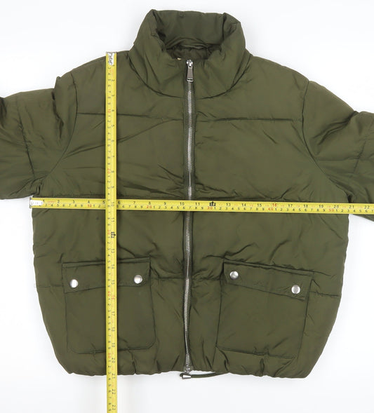 Girls UK Size 14 Years Matalan Green Puffer Jacket