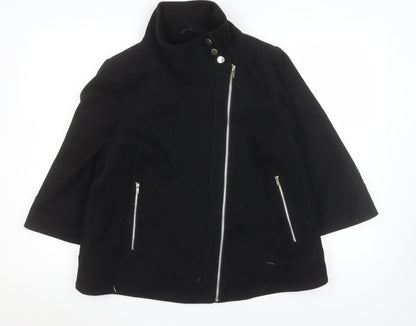 Womens UK Size 14 Be Beau Black Biker Coat