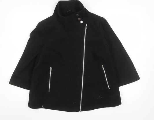 Womens UK Size 14 Be Beau Black Biker Coat