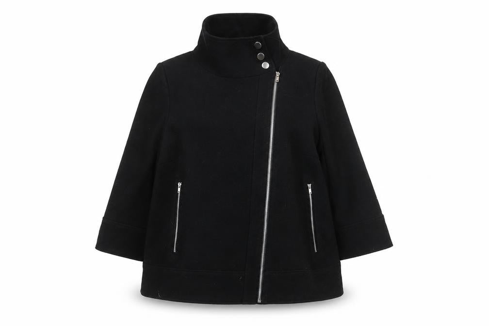 Womens UK Size 14 Be Beau Black Biker Coat