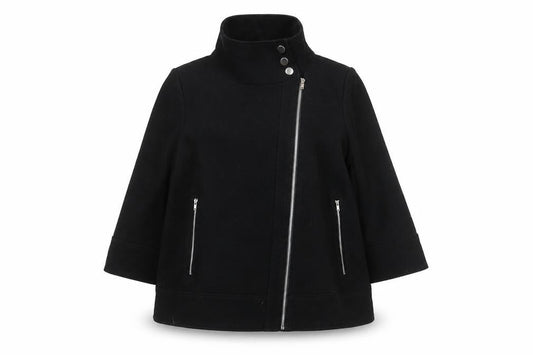 Womens UK Size 14 Be Beau Black Biker Coat