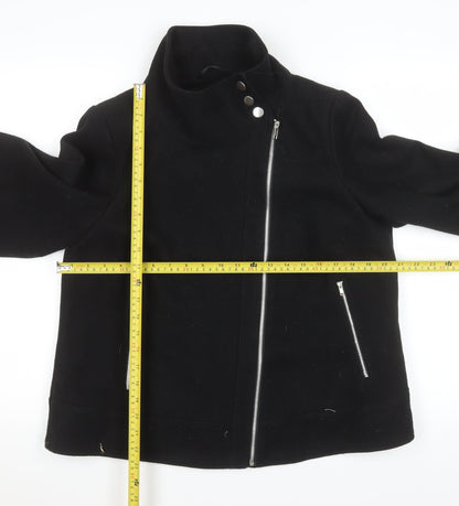 Womens UK Size 14 Be Beau Black Biker Coat
