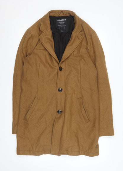 Mens UK Size L Pull & Bear Brown Overcoat