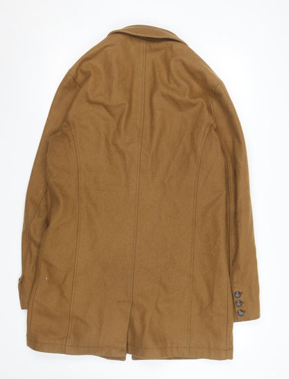 Mens UK Size L Pull & Bear Brown Overcoat