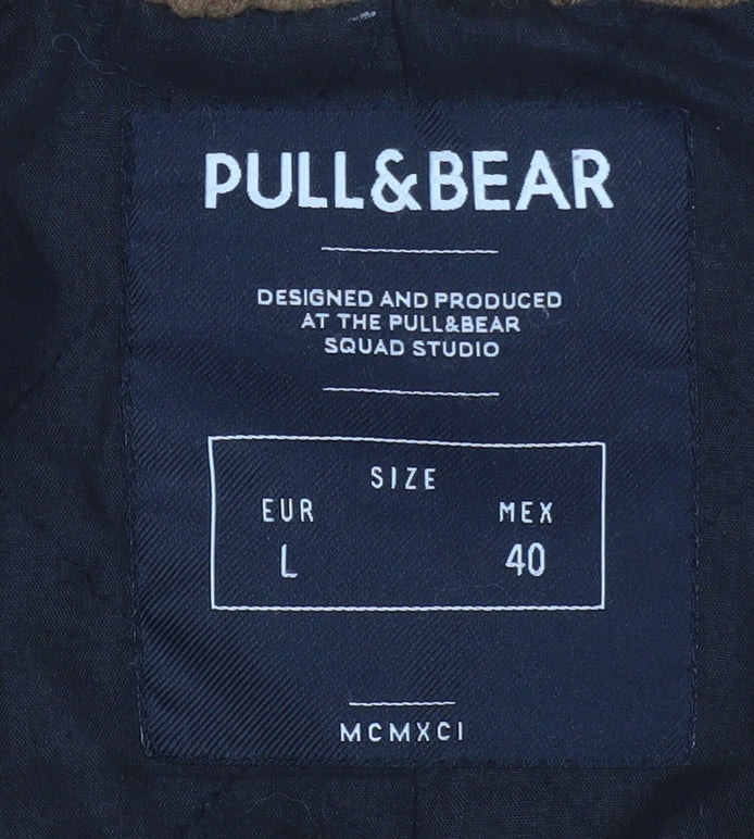 Mens UK Size L Pull & Bear Brown Overcoat