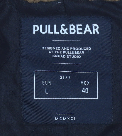 Mens UK Size L Pull & Bear Brown Overcoat