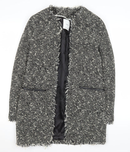 Womens UK Size XS Mango Black Overcoat