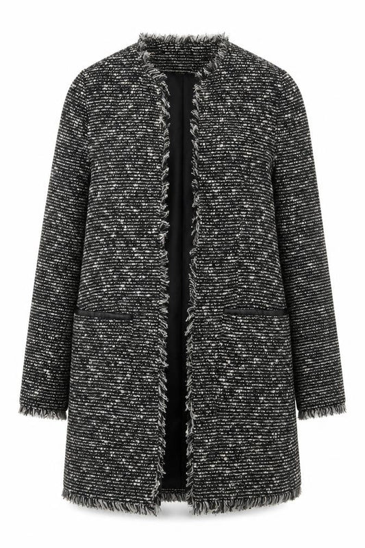Womens UK Size XS Mango Black Overcoat