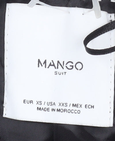 Womens UK Size XS Mango Black Overcoat