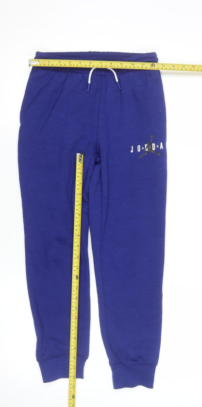Jordan Boys Blue Jogger Sweatpants 10-12 Years Cotton Blend Activewear