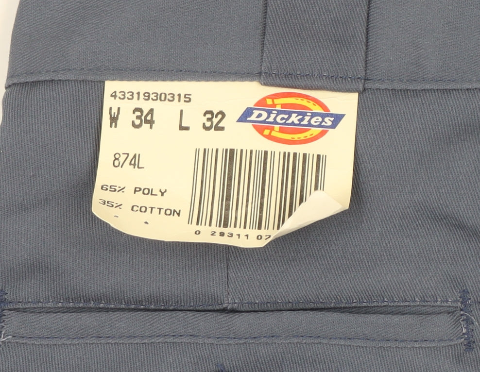 Mens UK Size M Dickies Regular Fit Chino Blue Trousers