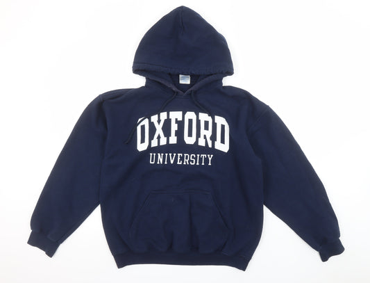 Womens UK Size M Gildan Blue Pullover Hoodie