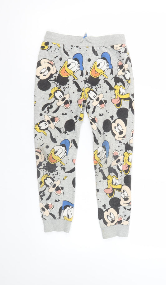 Girls UK Size 6-7 Years Disney Regular Fit Jogger Grey Trousers