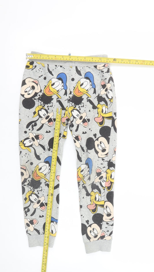 Girls UK Size 6-7 Years Disney Regular Fit Jogger Grey Trousers