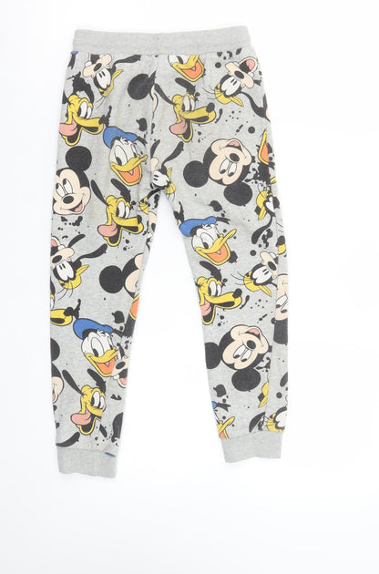 Girls UK Size 6-7 Years Disney Regular Fit Jogger Grey Trousers