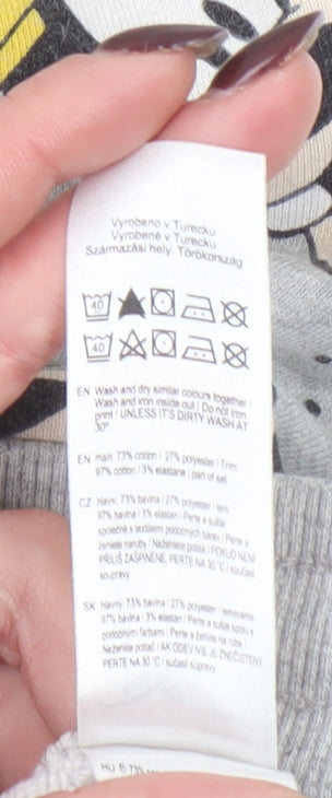 Girls UK Size 6-7 Years Disney Regular Fit Jogger Grey Trousers