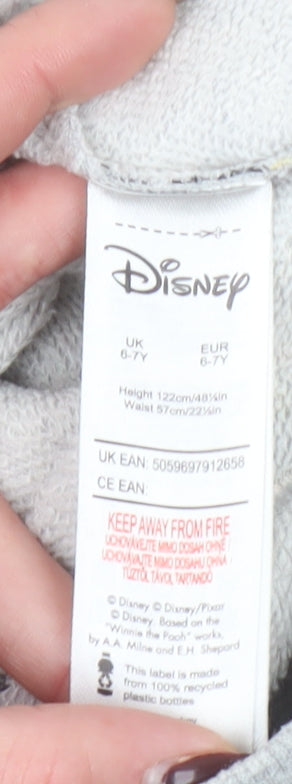 Girls UK Size 6-7 Years Disney Regular Fit Jogger Grey Trousers