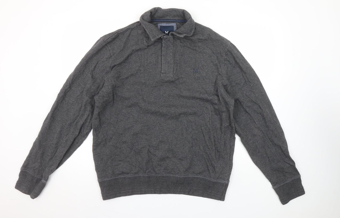 Mens UK Size L Crew Clothing Company Grey Henley Sweatshirt