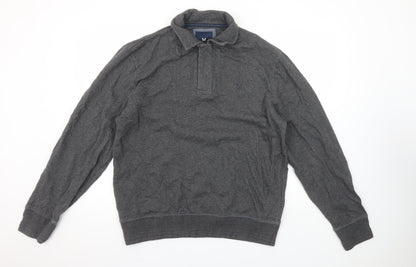 Mens UK Size L Crew Clothing Company Grey Henley Sweatshirt
