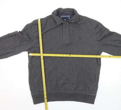 Mens UK Size L Crew Clothing Company Grey Henley Sweatshirt