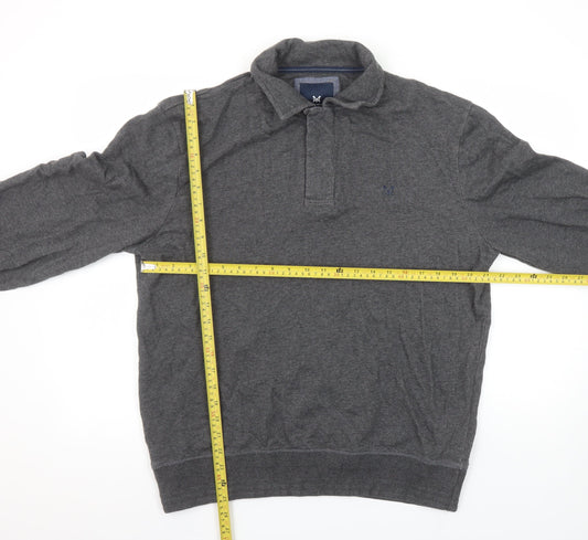 Mens UK Size L Crew Clothing Company Grey Henley Sweatshirt