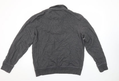 Mens UK Size L Crew Clothing Company Grey Henley Sweatshirt