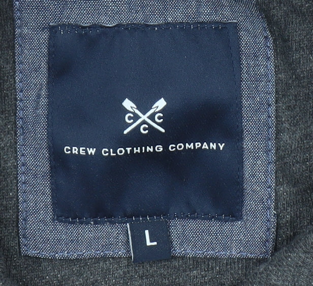 Mens UK Size L Crew Clothing Company Grey Henley Sweatshirt