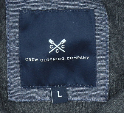 Mens UK Size L Crew Clothing Company Grey Henley Sweatshirt