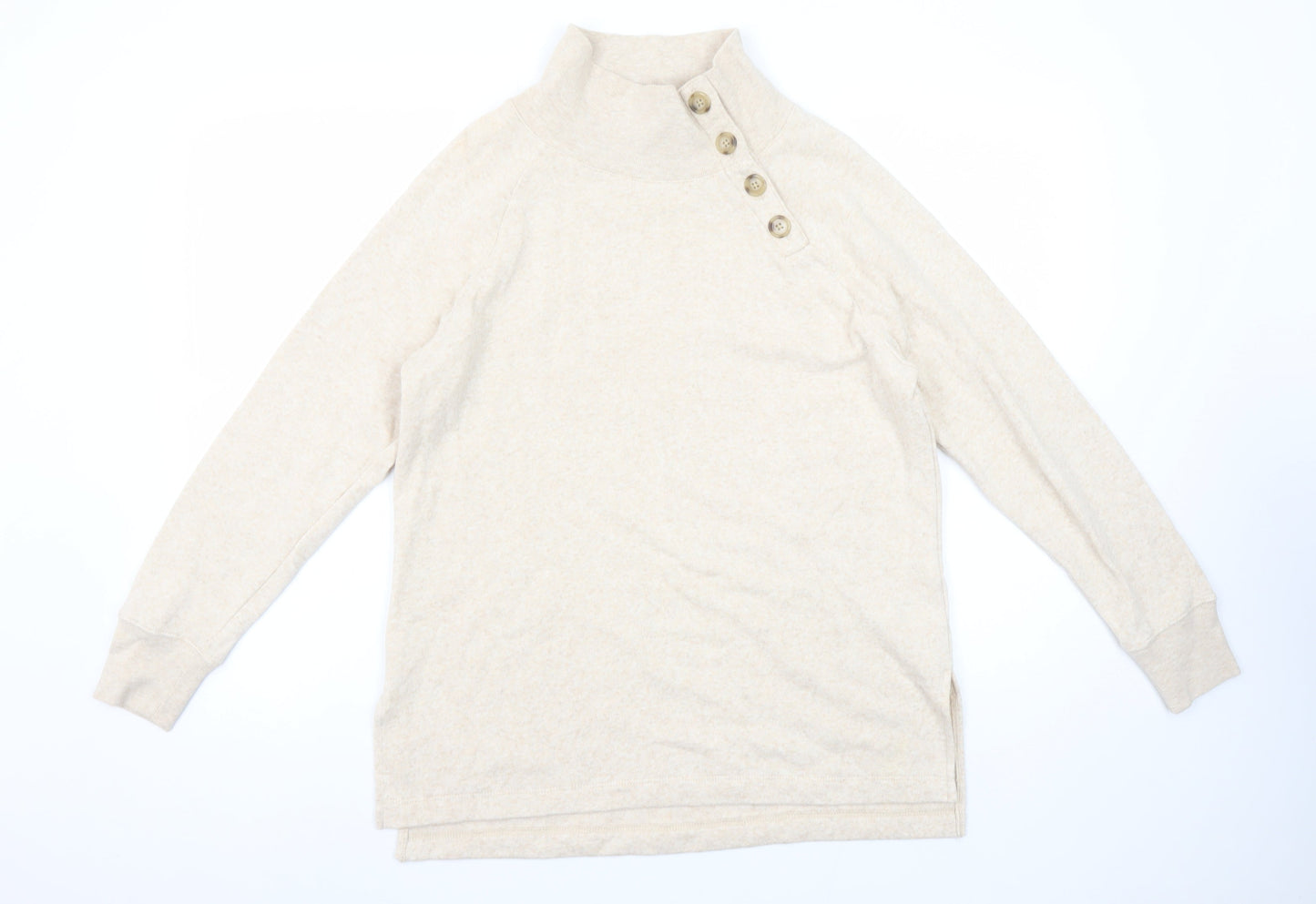 Womens UK Size XS J.CREW Beige Henley Sweatshirt