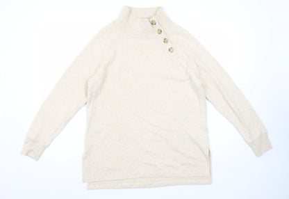 Womens UK Size XS J.CREW Beige Henley Sweatshirt