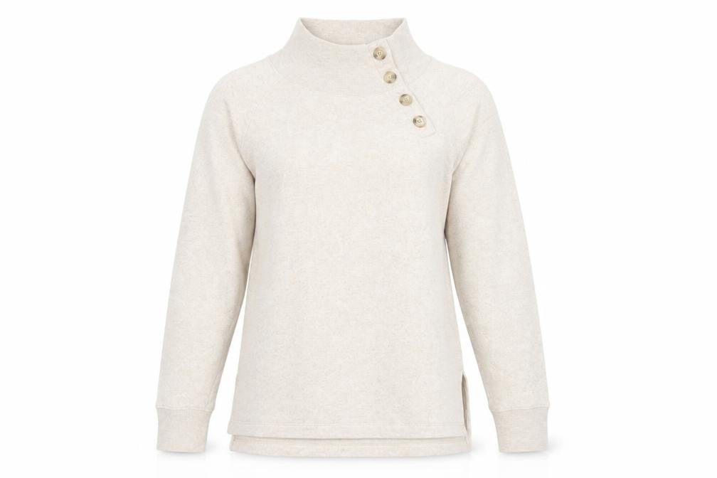 Womens UK Size XS J.CREW Beige Henley Sweatshirt