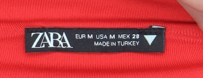 Womens UK Size 12 Zara One-Piece Red Bodysuit