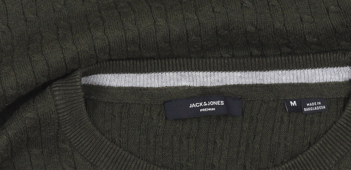 Mens UK Size M JACK & JONES Green Pullover Jumper
