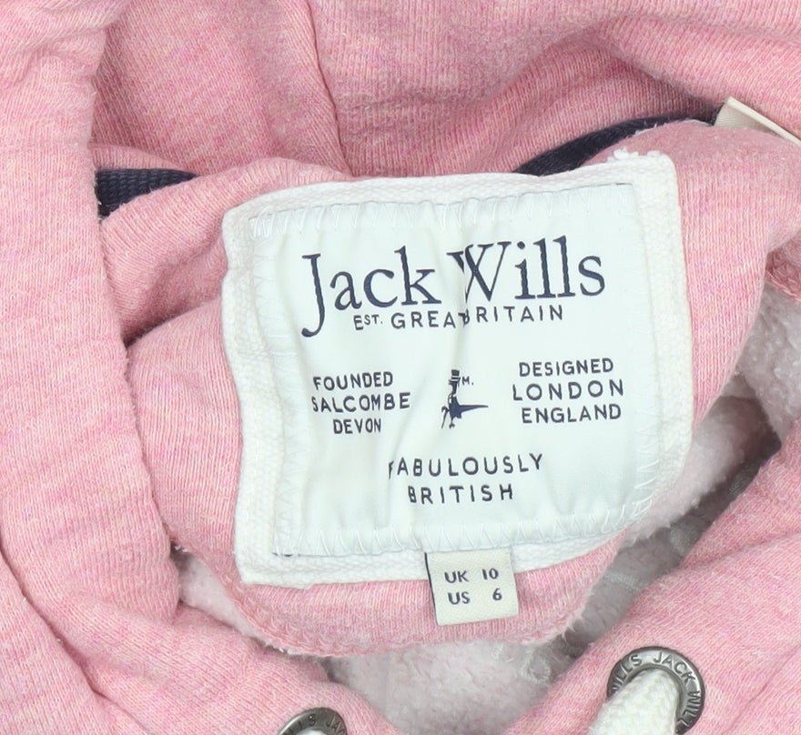 Womens UK Size 10 Jack Wills Pink Pullover Hoodie