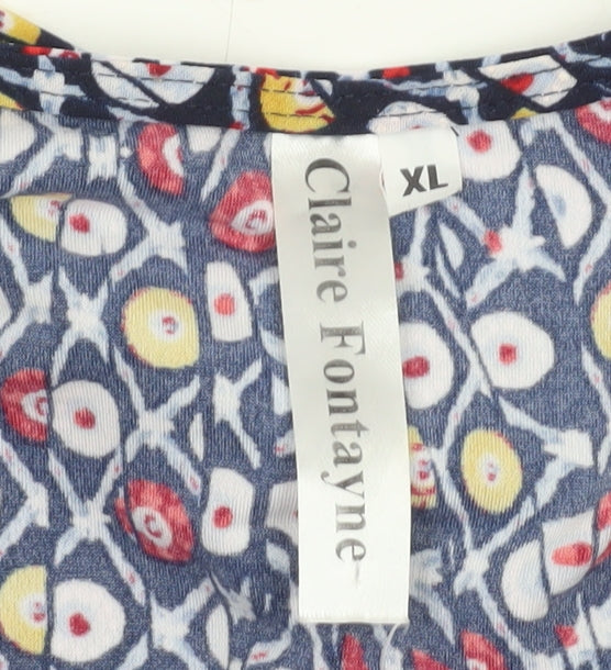 Womens UK Size XL Claire Fontayne Multicoloured Tunic Blouse