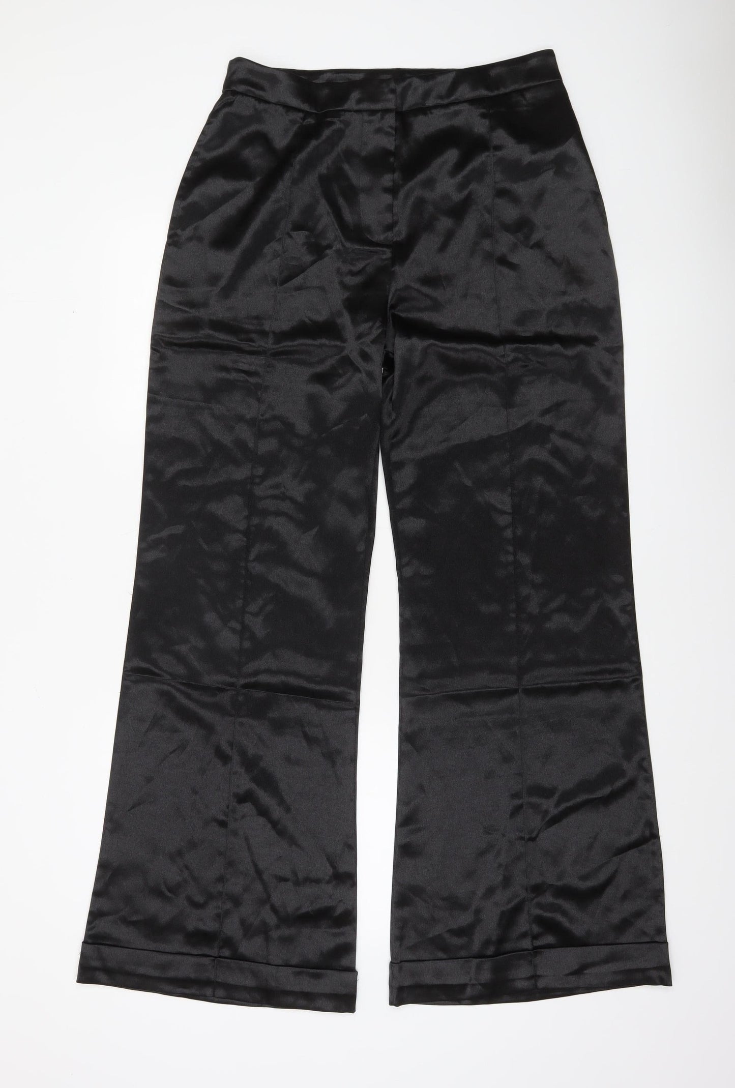 Womens UK Size L D&M Regular Fit Dress Pants Black Trousers