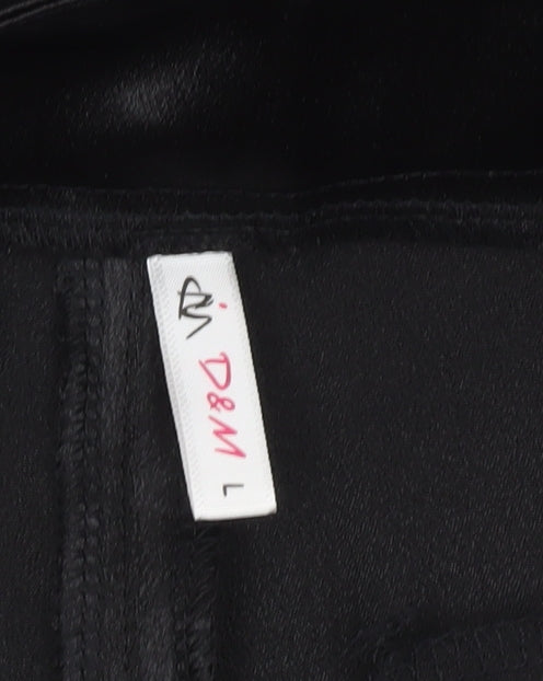 Womens UK Size L D&M Regular Fit Dress Pants Black Trousers