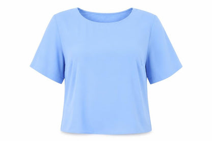 Dunnes Women Light Blue Short Sleeve Polyester Blouse M