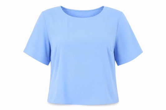 Dunnes Women Light Blue Short Sleeve Polyester Blouse M