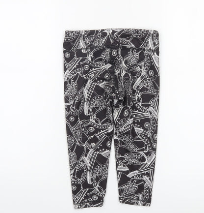 Converse Girls Black Graphic Ankle Leggings 8-10 Years Stretch Jersey
