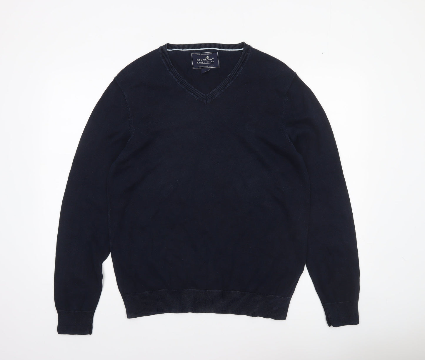 Mens UK Size L Stone Bay Blue Pullover Jumper