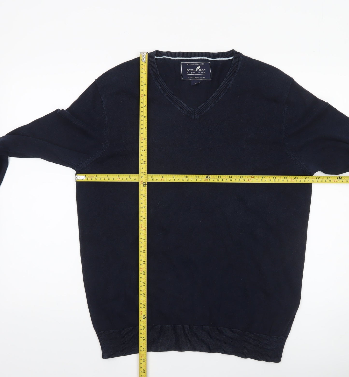 Mens UK Size L Stone Bay Blue Pullover Jumper