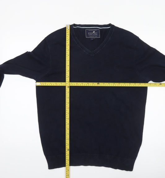 Mens UK Size L Stone Bay Blue Pullover Jumper