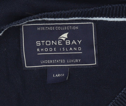 Mens UK Size L Stone Bay Blue Pullover Jumper