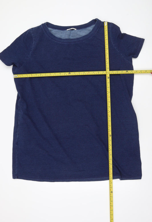 Tu Women Blue Basic Short Sleeve Cotton Blend T-Shirt Size 24