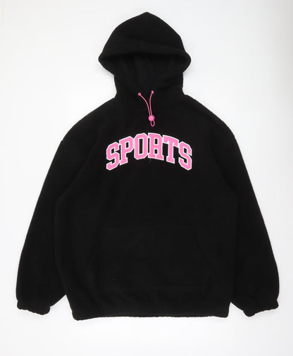 Womens UK Size 14 F&F Black Pullover Hoodie