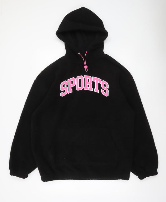 Womens UK Size 14 F&F Black Pullover Hoodie