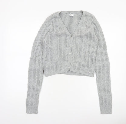 Womens UK Size L Hollister Grey Cardigan Jumper