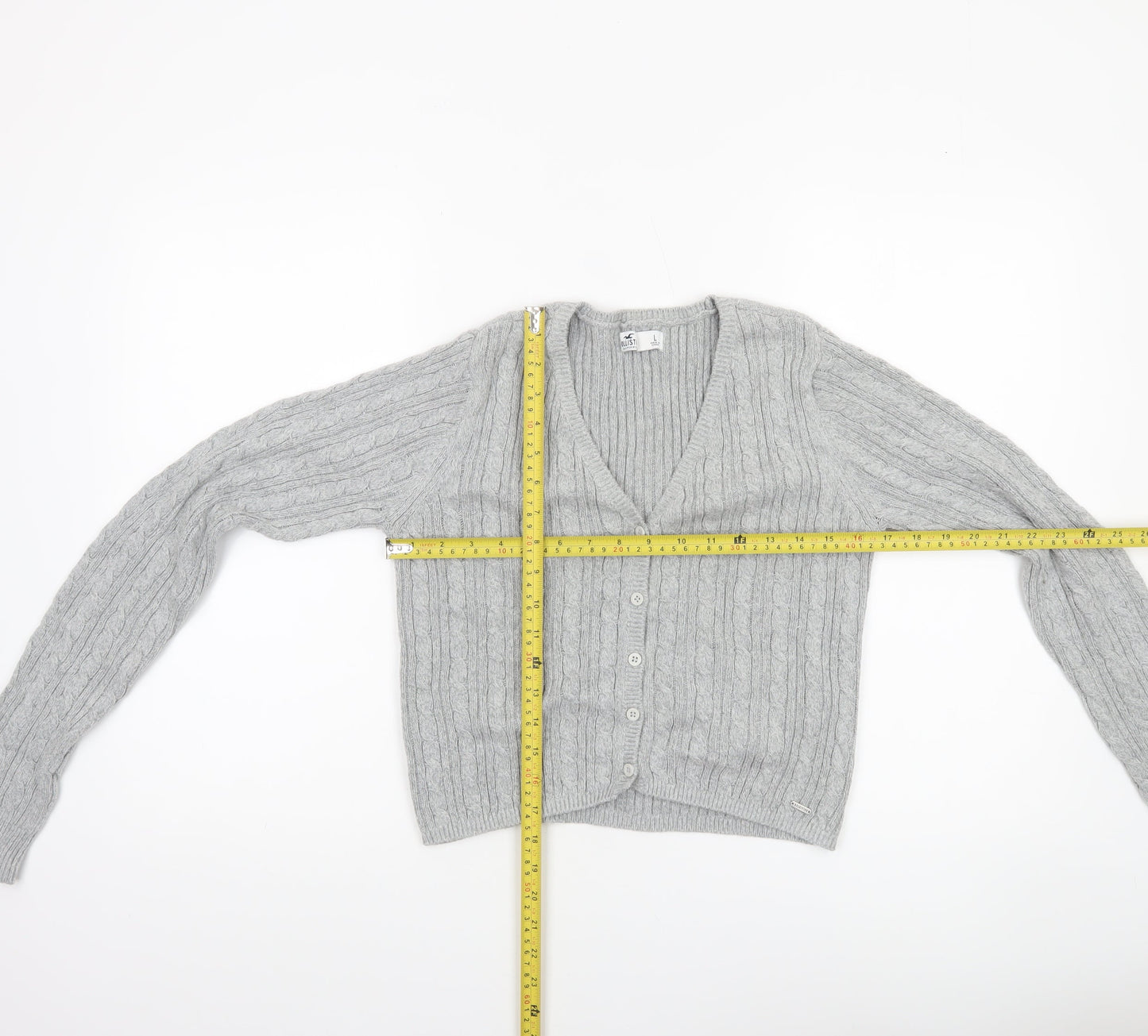 Womens UK Size L Hollister Grey Cardigan Jumper